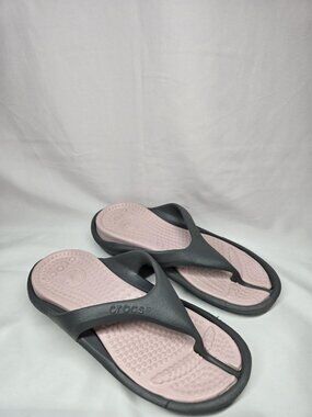 Crocs Unisex Athens Sandal Size  Womens 7/Mens 5 Pink/Grey Thong Flip Flops